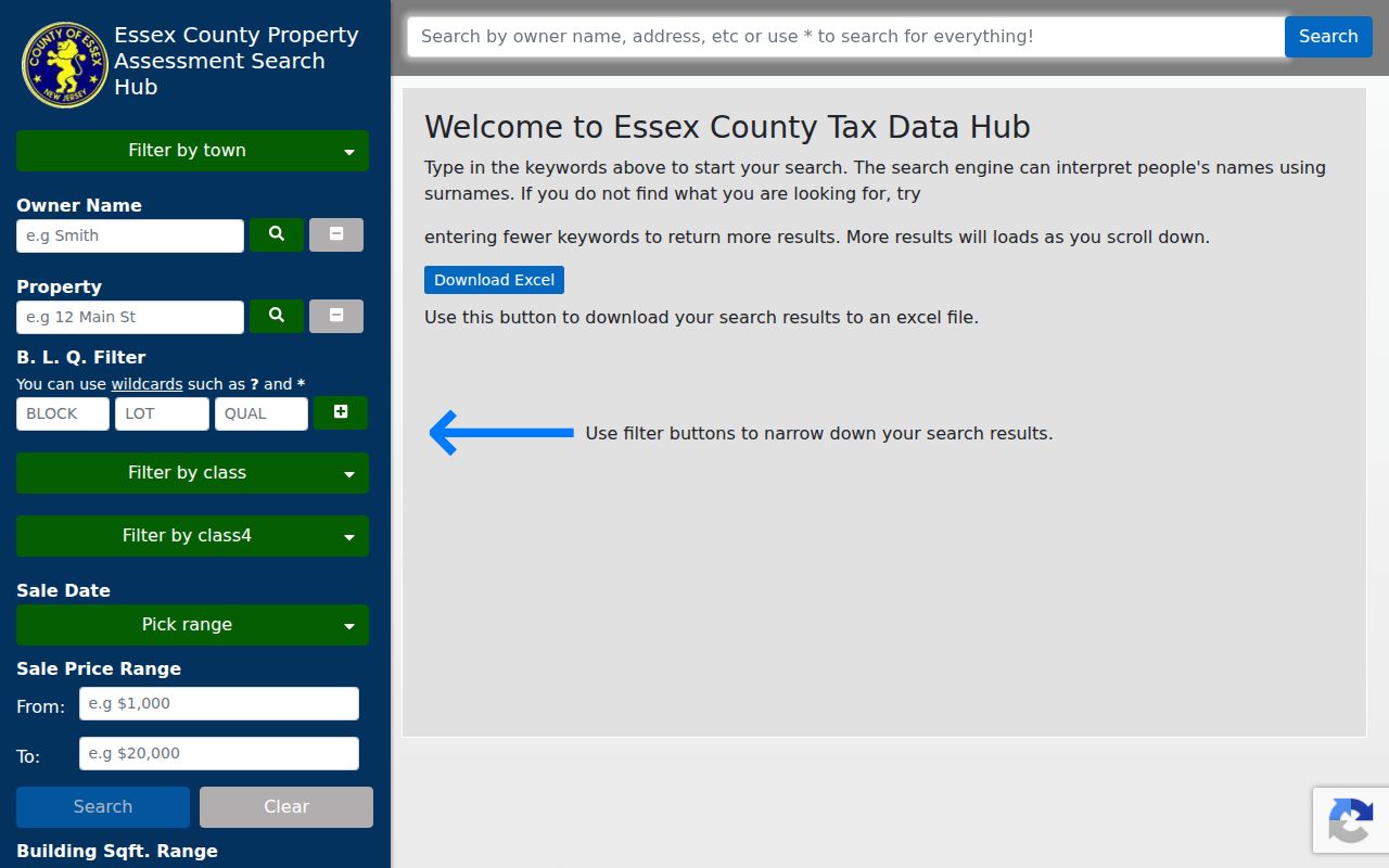 West Orange residents directory assessor and property search screen