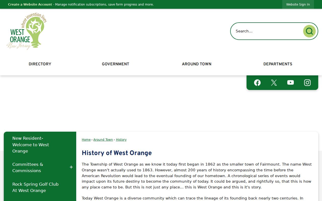 West Orange neighbors historical neighborhood context from Township history
