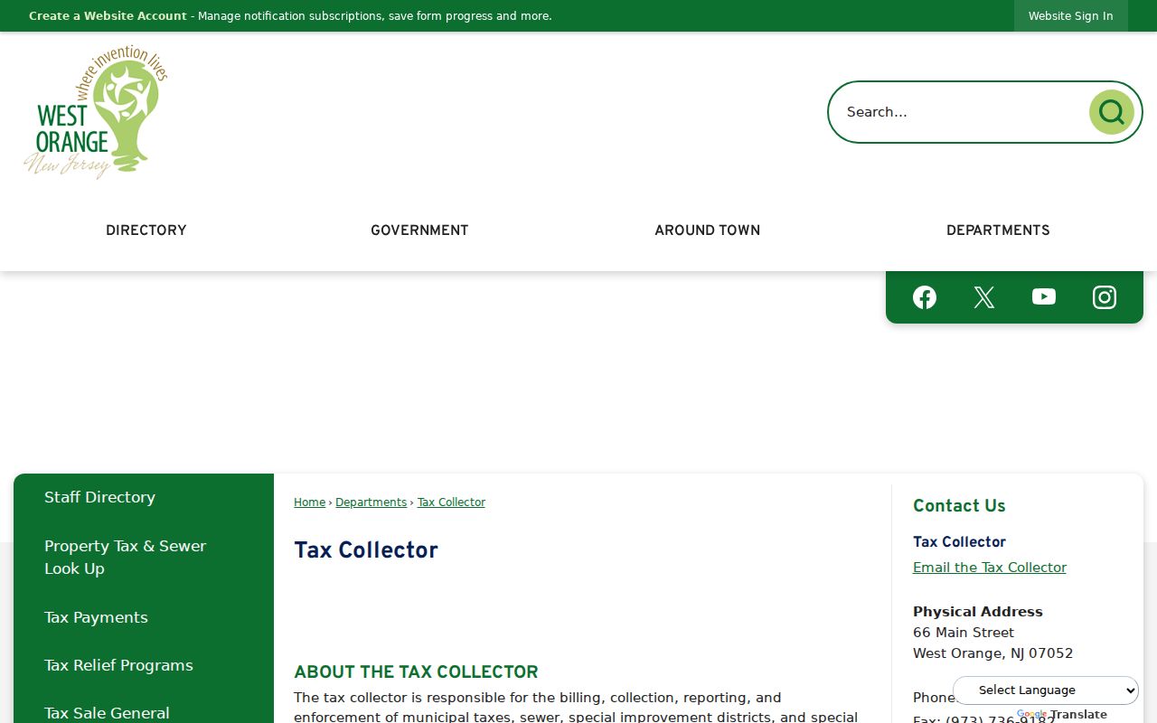 West Orange neighbors property context from the West Orange Tax Collector