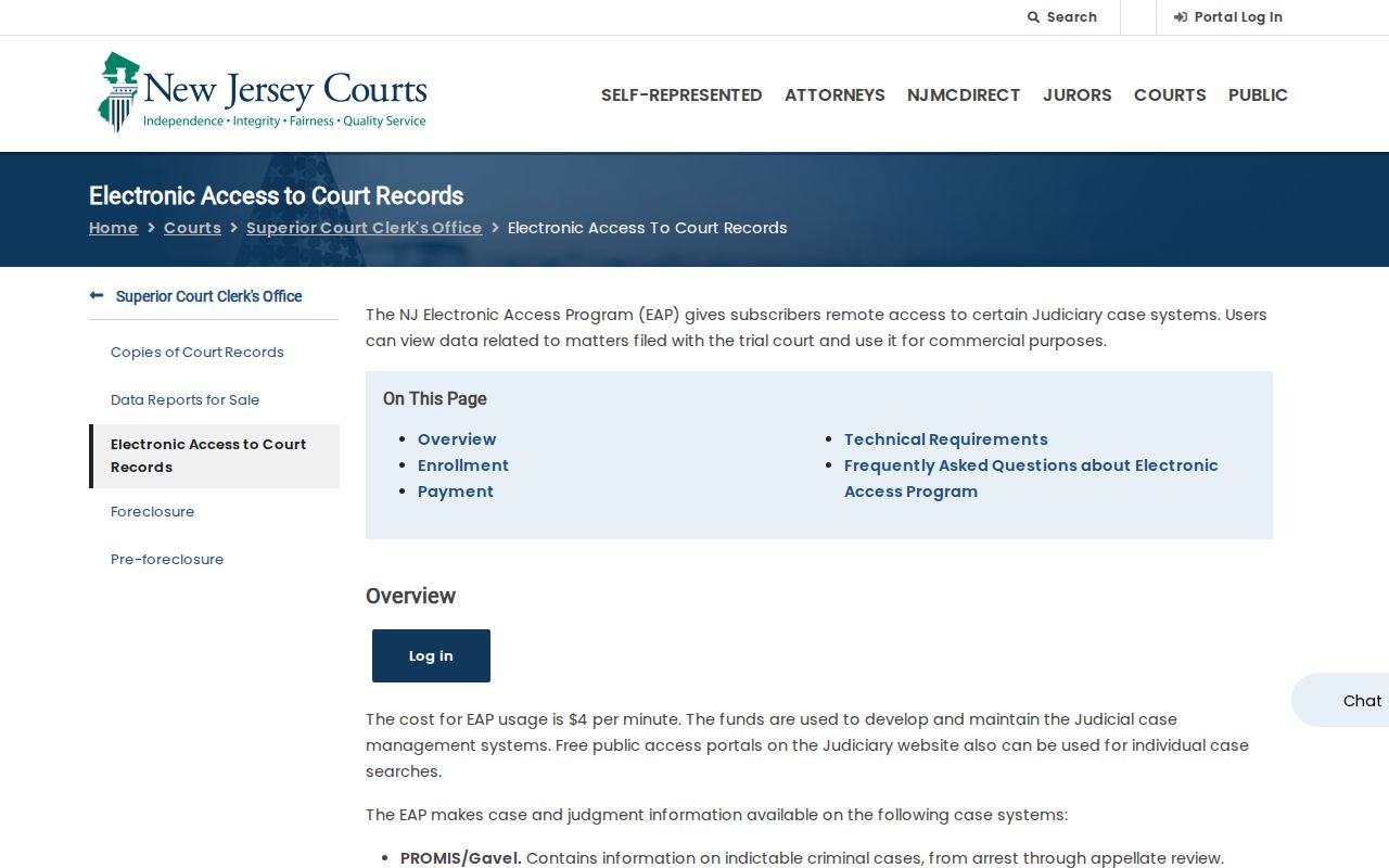 West Orange resident lookup through New Jersey Judiciary electronic access