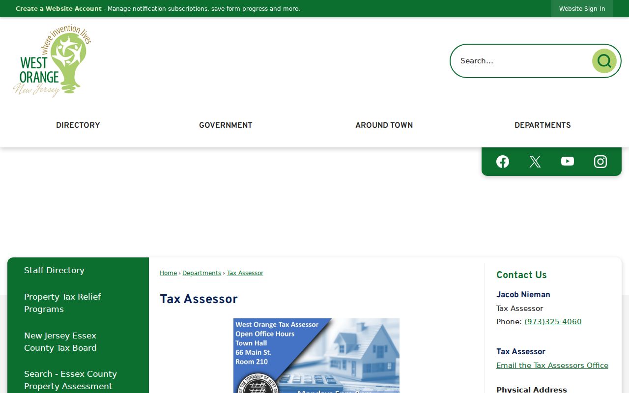 West Orange street directory Tax Assessor property record resource