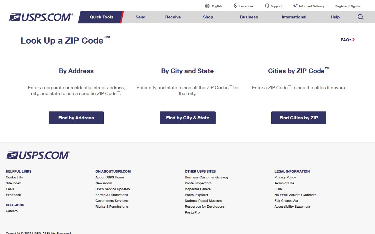 West Orange ZIP code directory USPS address lookup screen